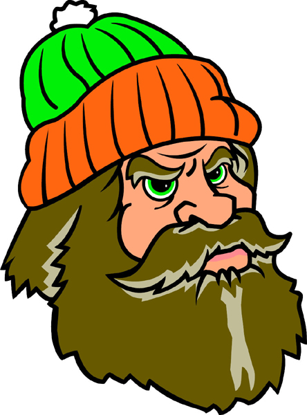 Lumber Jack's head team mascot full color vinyl sports sticker. Customize on line. Lumber Jack 4